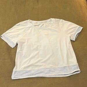 Grey/light lavender color Lululemon T shirt